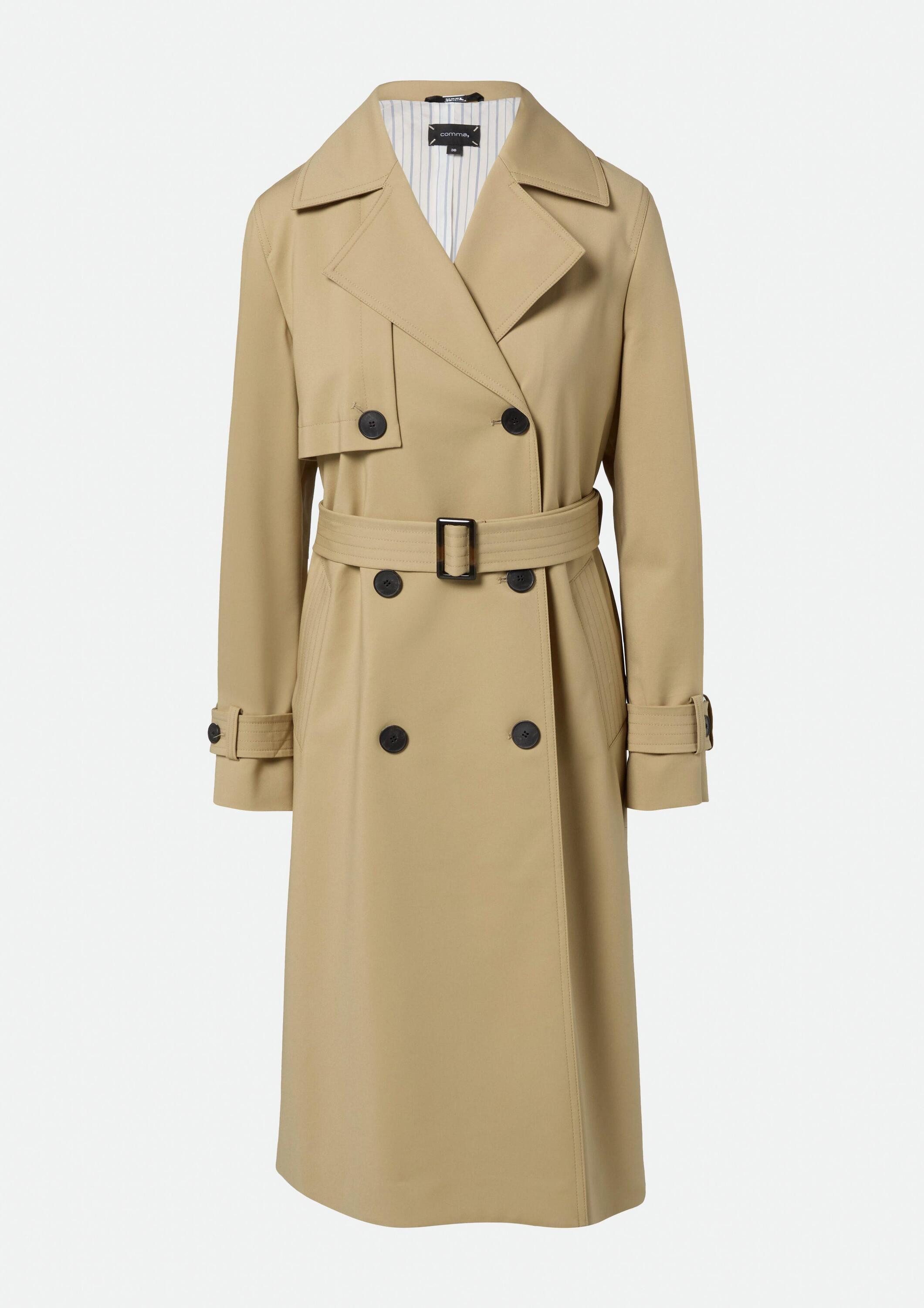 comma Trenchcoat Outdoor-Mantel Klassischer Trenchcoat mit zweireihiger Knopfleiste