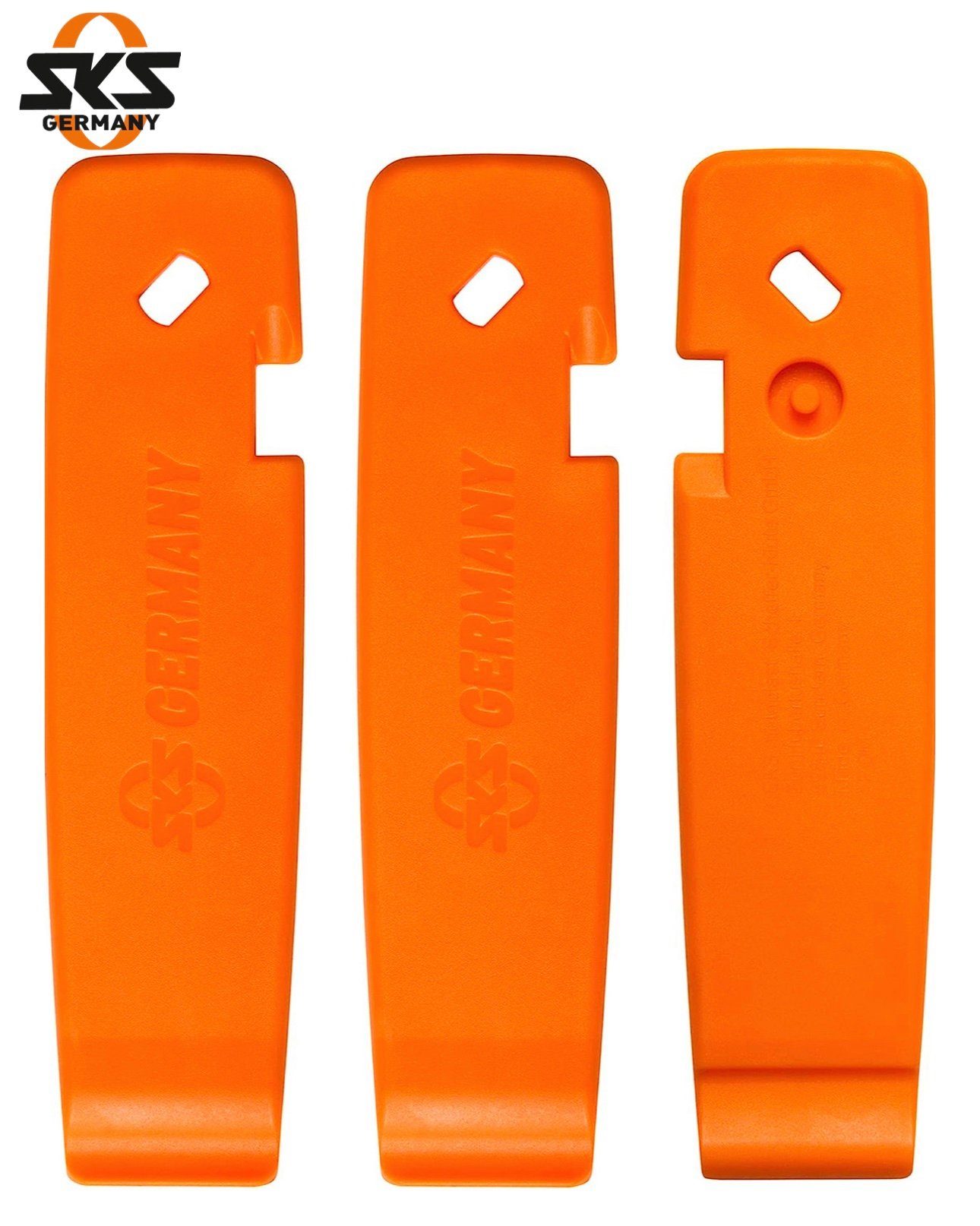 Reifenheber SKS Fahrrad (3-teilig) Werkzeug SKS Levermen Set Fahrrad-Montageständer Orange
