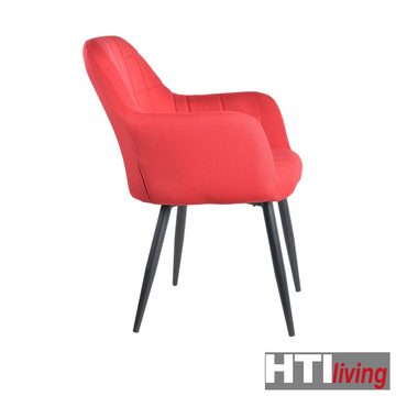 HTI-Living Esszimmerstuhl Armlehnenstuhl Retro 1 Stück Albany Rot (Stück, 1 St), bequemer Stuhl für Ess- und Wohnzimmer