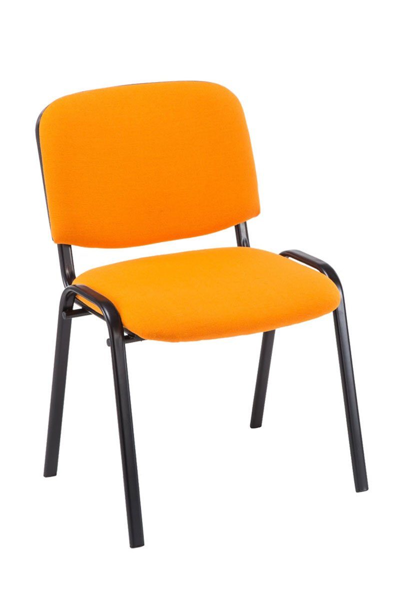 TPFLiving Besucherstuhl Keen mit hochwertiger schwarz Konferenzstuhl orange Messestuhl, Stoff Sitzfläche: Gestell: - - (Besprechungsstuhl - Warteraumstuhl Metall St), Polsterung - 4
