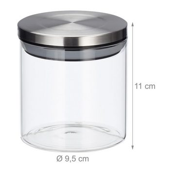 relaxdays Vorratsglas Vorratsglas 3er Set je 380 ml, Glas