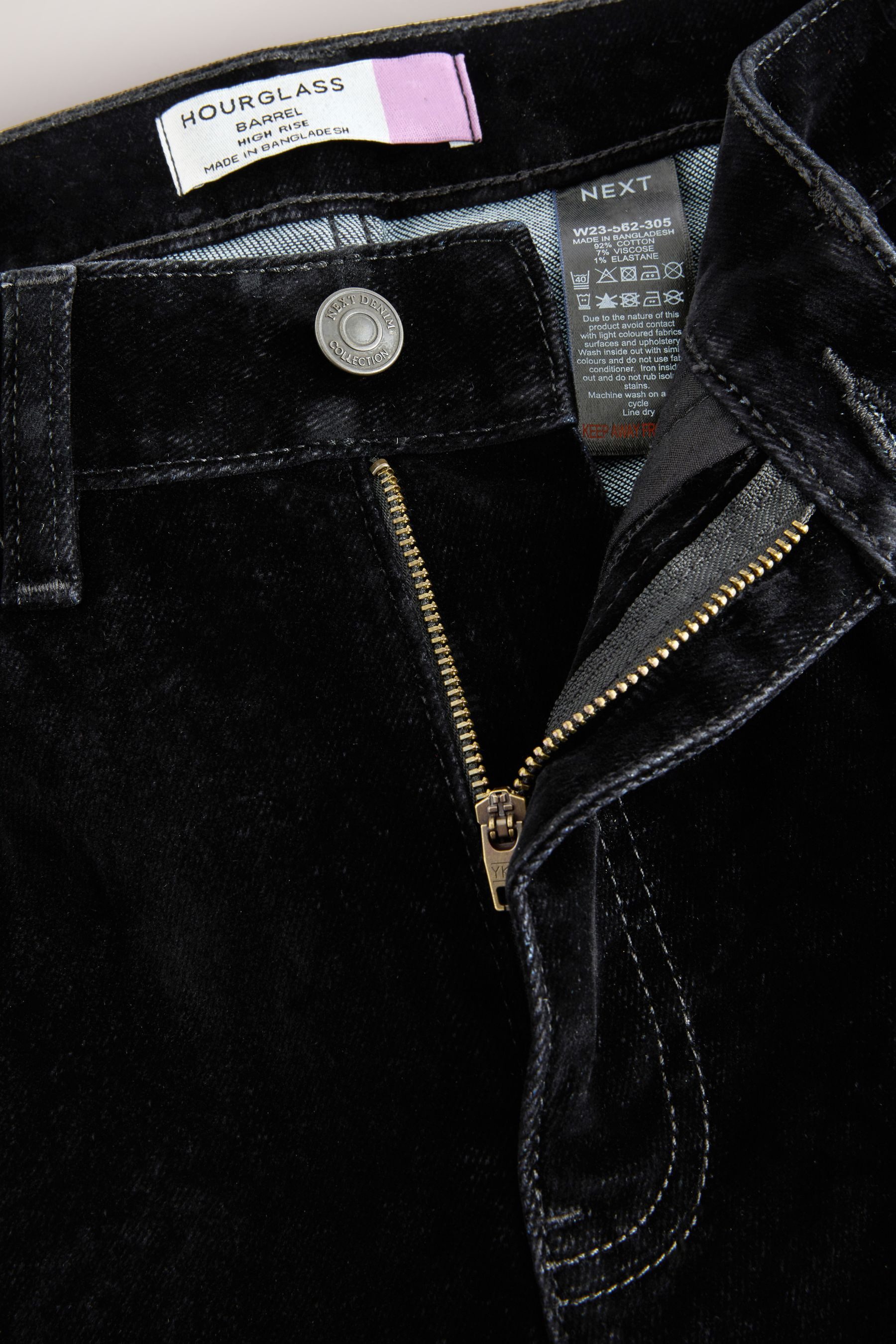 Next Weite Jeans N. Premium beflockte Denim-Jeans, Komfortstretch (1-tlg)