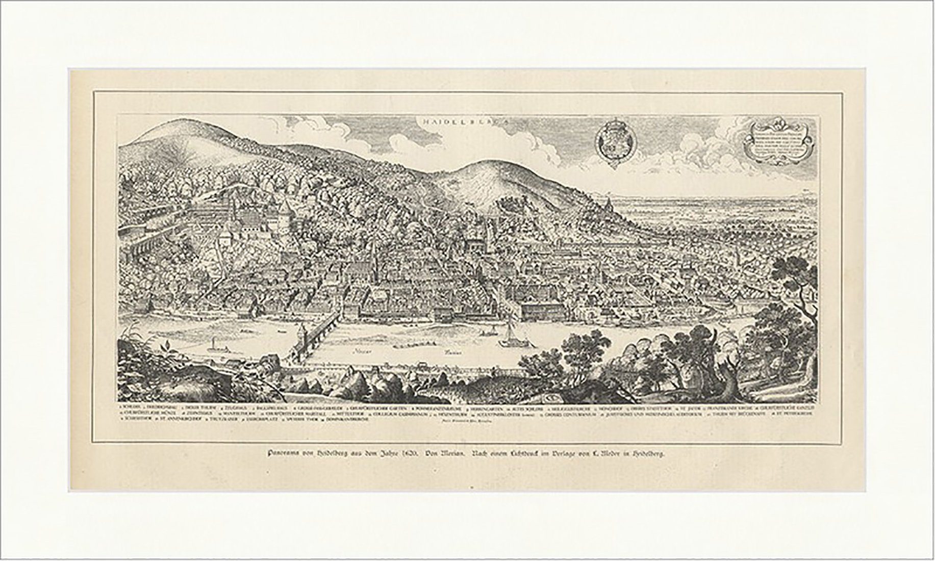 BillerAntik Kunstdruck Panorama von Heidelberg aus günstig online kaufen