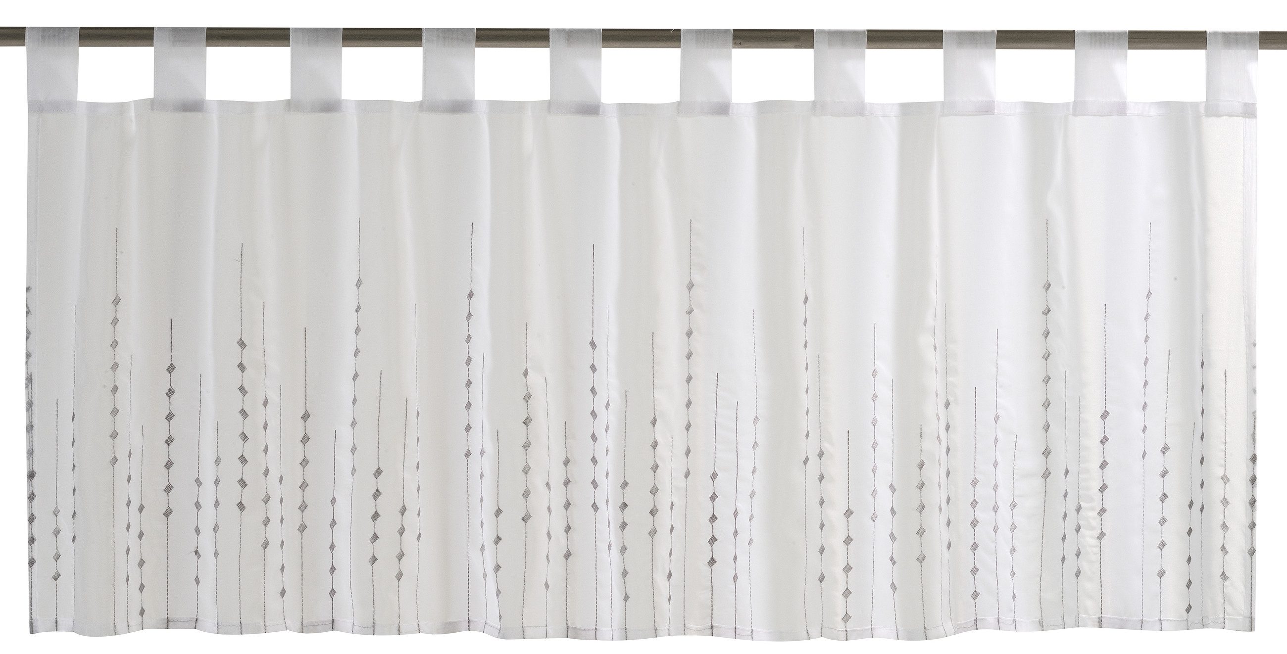 ELBERSDRUCKE Scheibengardine Bistrogardine Helio weiß-grau transparent 48x1 günstig online kaufen