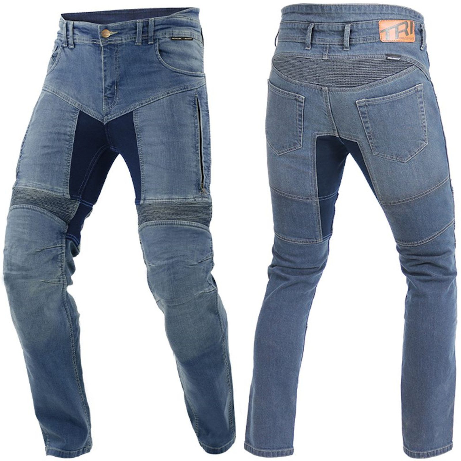 Motorradhose Trilobite Parado Motorrad-Jeans Monolayer Herren Blau Slim Fit