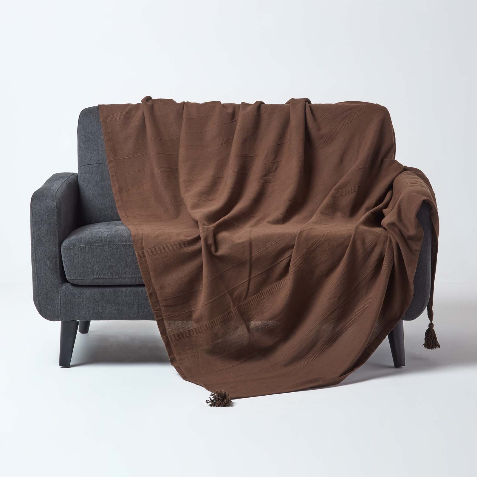 Plaid Tagesdecke Rajput, 100% Baumwolle, braun, günstig online kaufen