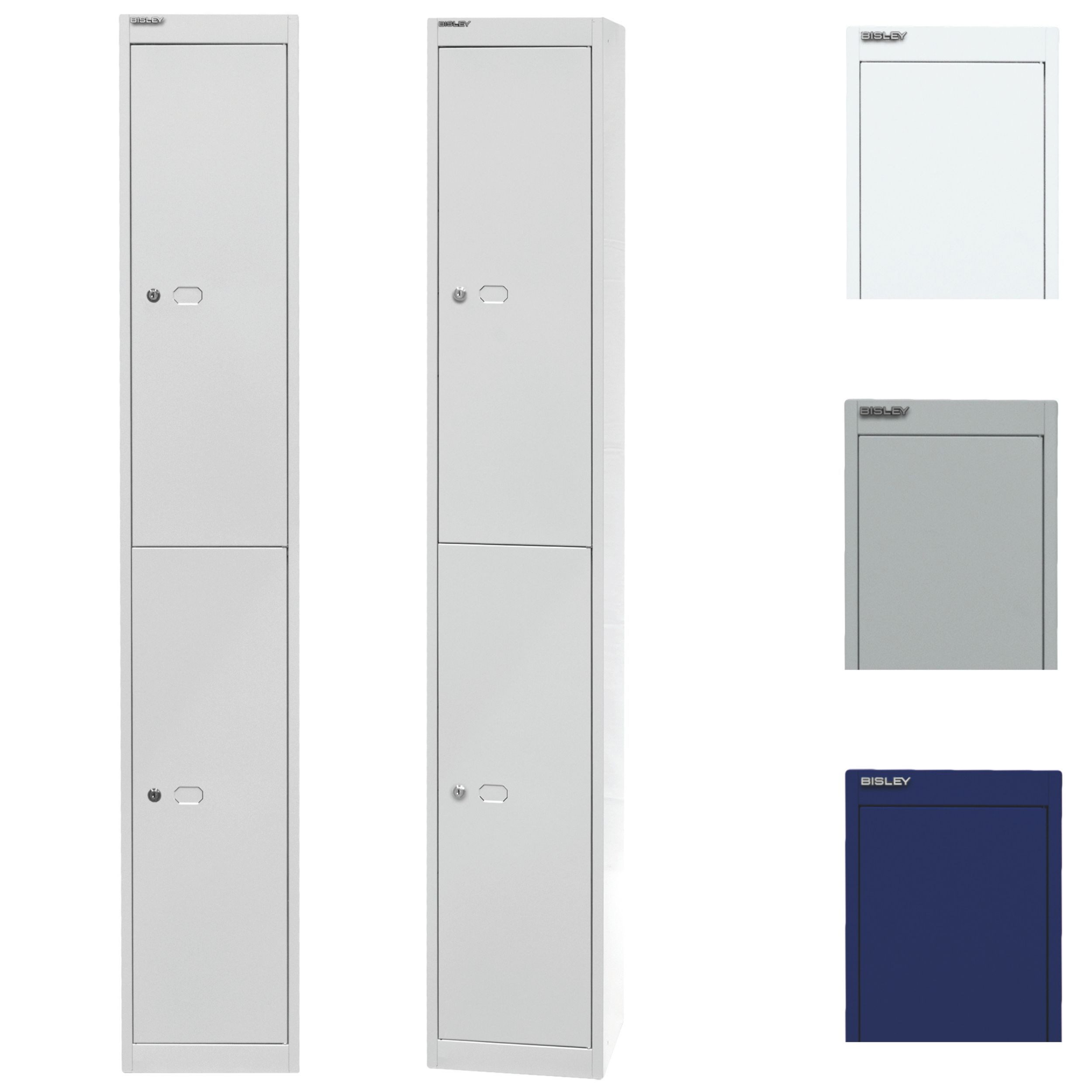 Bisley Spind Garderobenschrank Office in Lichtgrau - Maße: H 180 x B 31 x T 31 cm