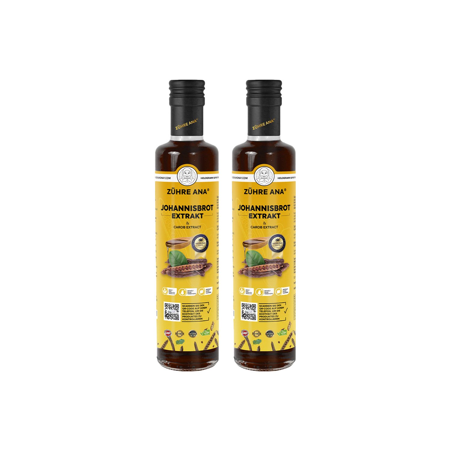Zühre Ana® Sirup Johannisbrotextrakt–Leckerer, zusatzstofffreier natürlicher Geschmack, 350 g
