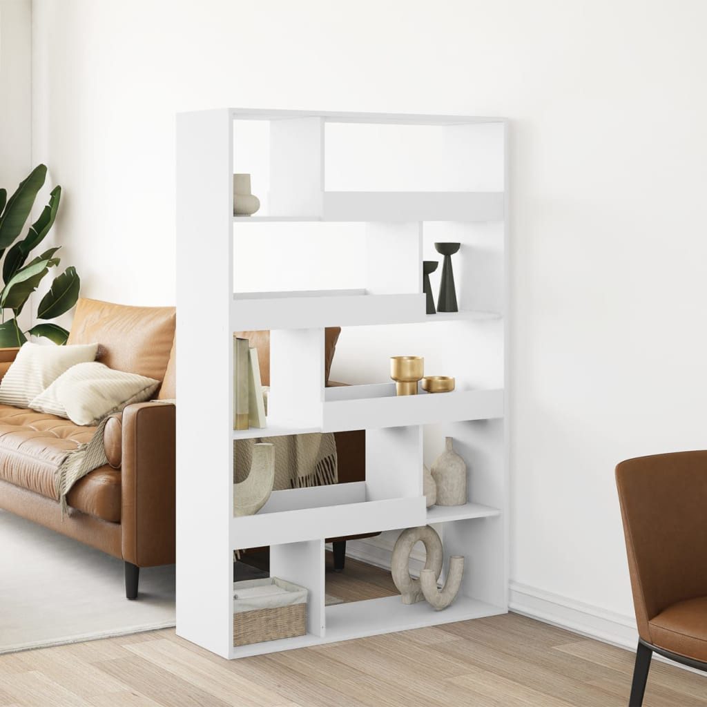 vidaXL Bücherregal Raumteiler Weiß 100x33x156,5 cm Holzwerkstoff, 1-tlg.