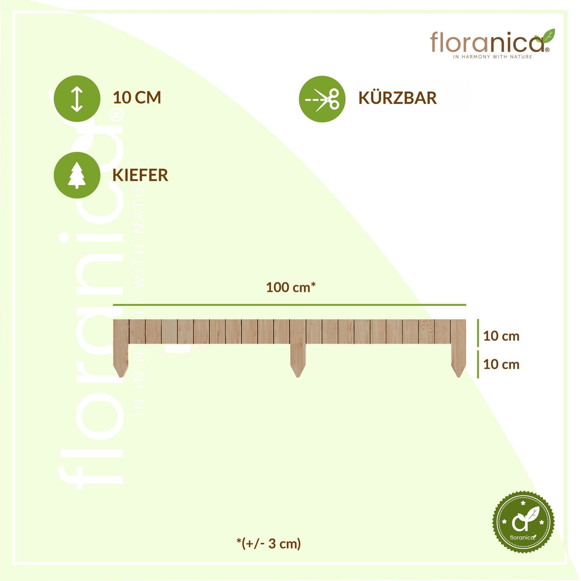 Floranica Beetbegrenzung Beeiteinfassung Flexibler Holzzaun aus günstig online kaufen