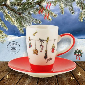 440s Espressotasse 440s-Exklusiv Mila Keramik Espresso-Tasse mit Untere Es Weihnachtet, Keramik