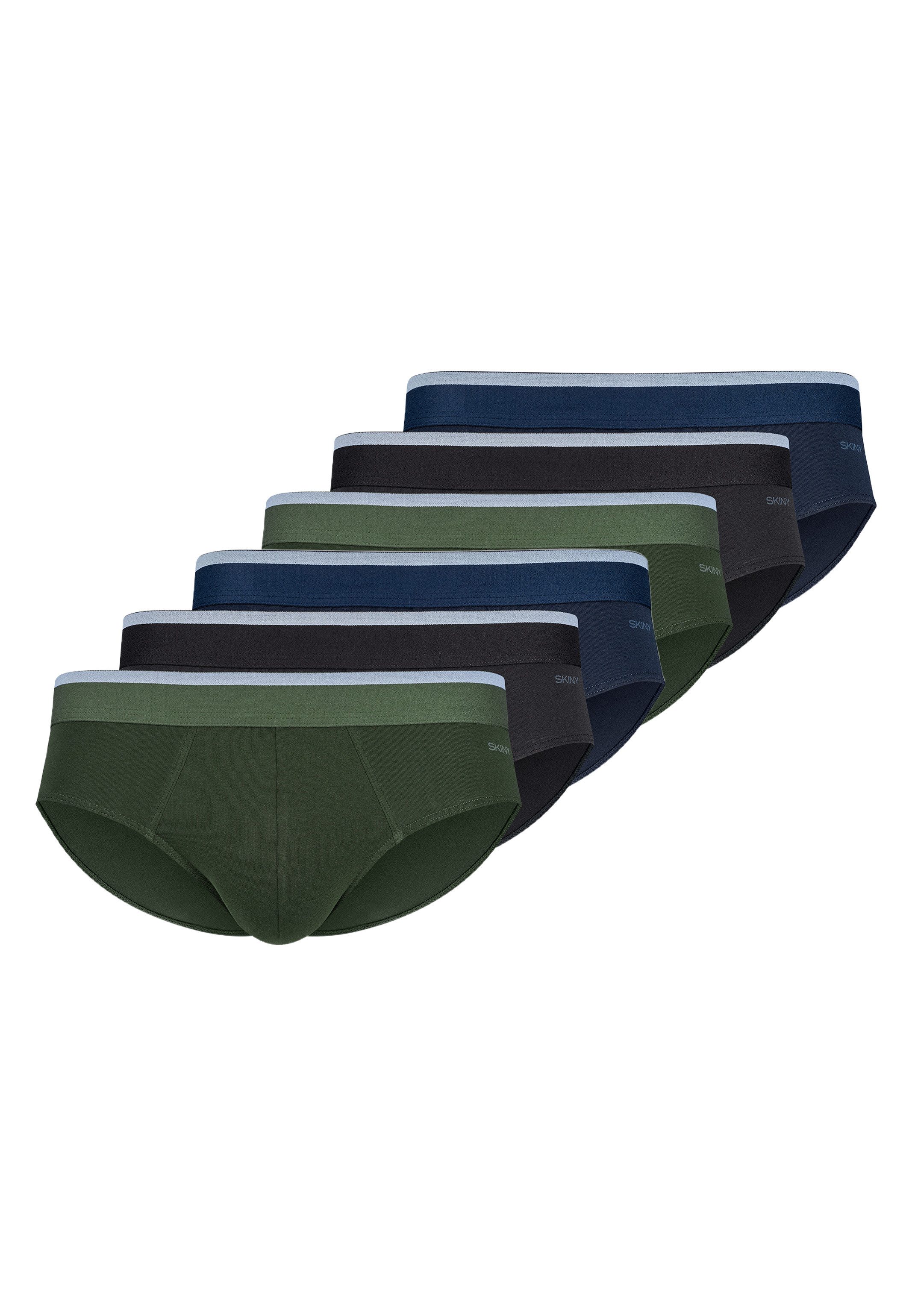 Skiny Slip 6er Pack Basic (Spar-Set, 6-St) Slip / Unterhose - Baumwolle - ohne Eingriff - Atmungsaktiv