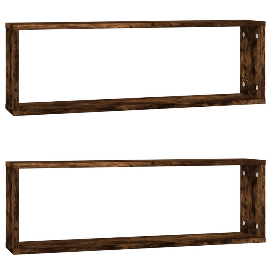 vidaXL Regal Wandregale 2 Stk. Räuchereiche 80x15x26,5 cm Holzwerkstoff, 2-tlg.