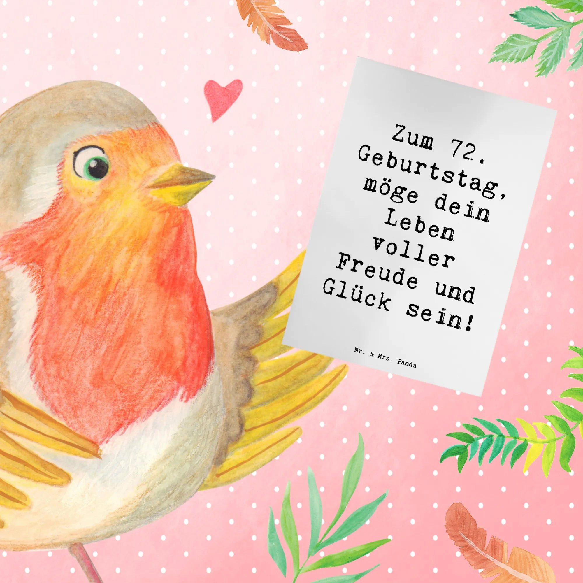 Thumbnail - Mr. & Mrs. Panda Grußkarte Spruch 72. Geburtstag Freude - Weiß - Geschenk, Glück, besondere Anlä, Kreative Designs