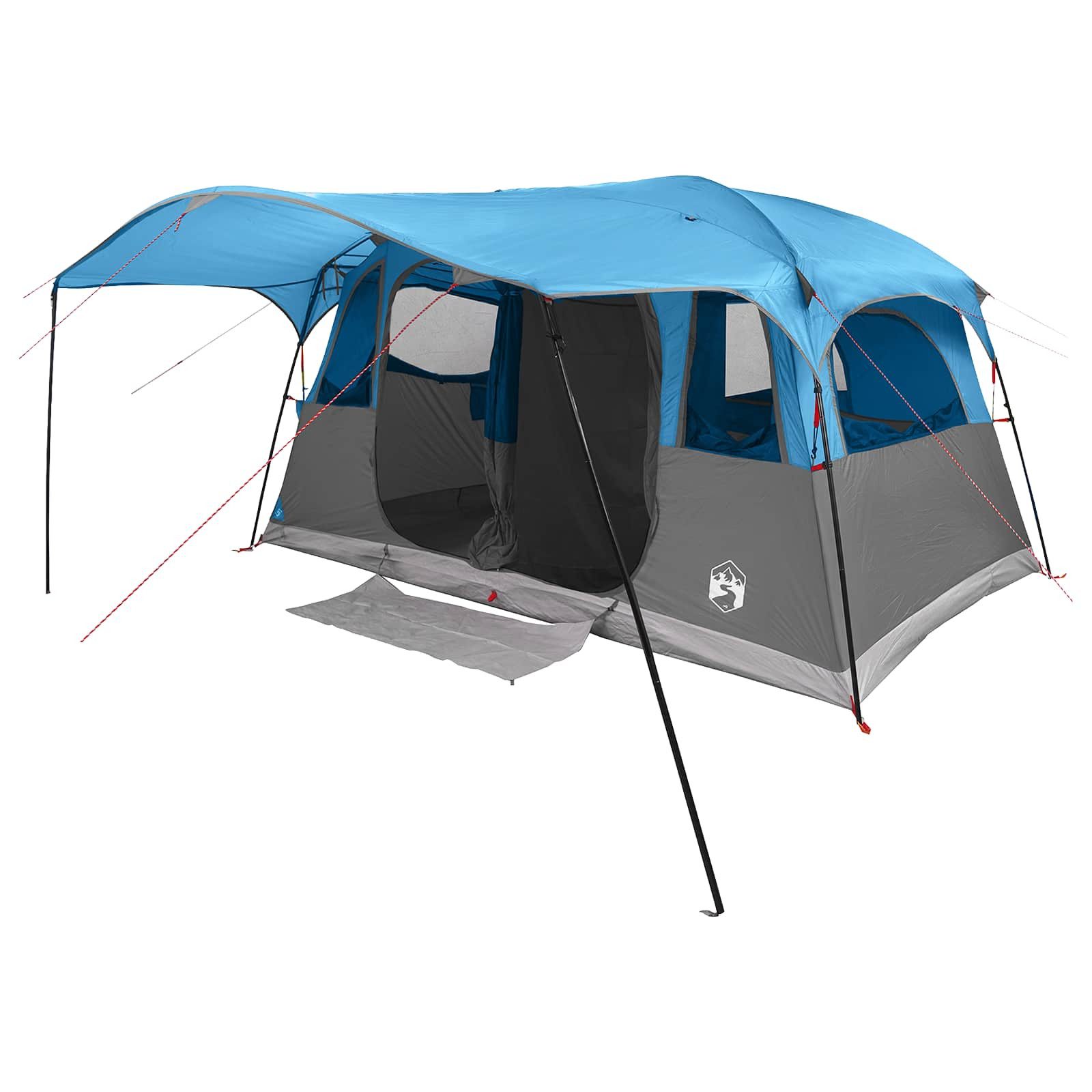 vidaXL Tunnelzelt Tunnelzelt 10 Personen Blau Polyester und Stahl, (1 tlg)