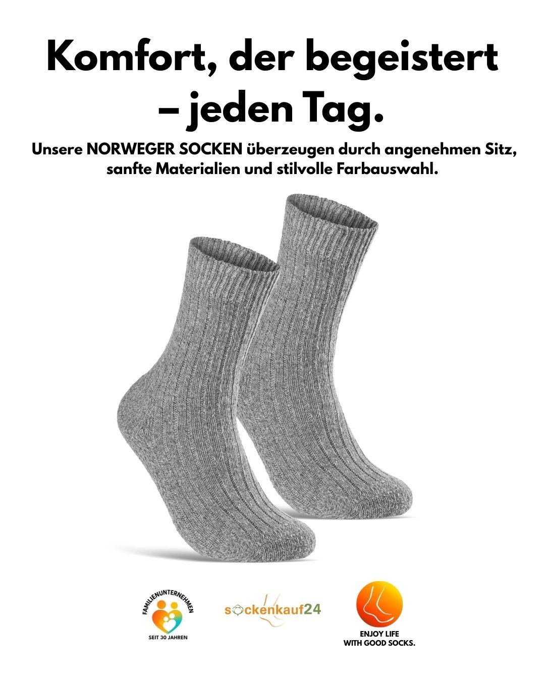 sockenkauf24 Norwegersocken 6 Paar warme Wintersocken Herren & Damen Wollsocken mit verstärkter Sohle in Schwarz Grau Anthrazit - 70301T