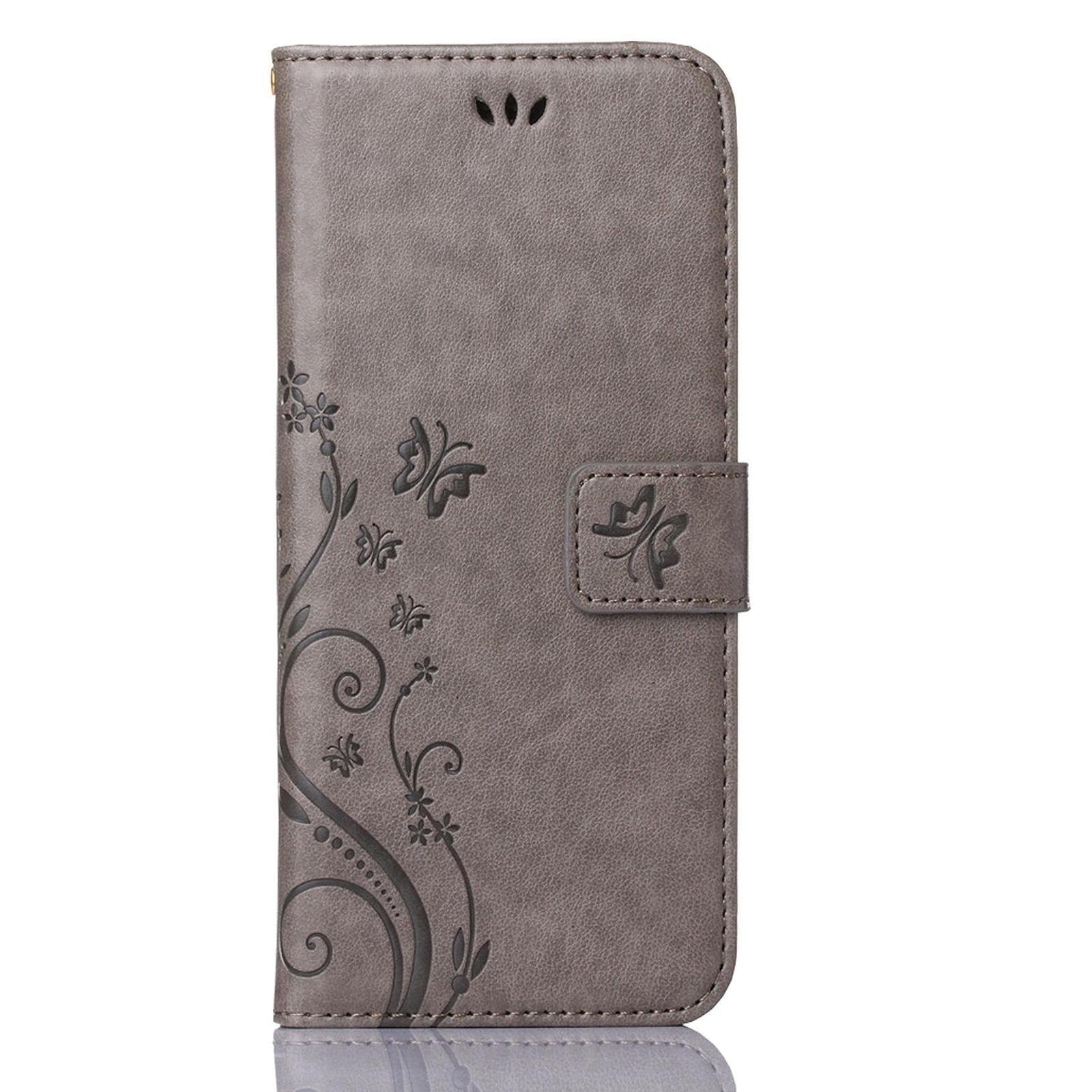 Numerva Handyhülle Bookstyle Flower Handytasche Schutzhülle für Samsung Galaxy Z Fold 3, Klapphülle Flip Cover mit Blumenmuster
