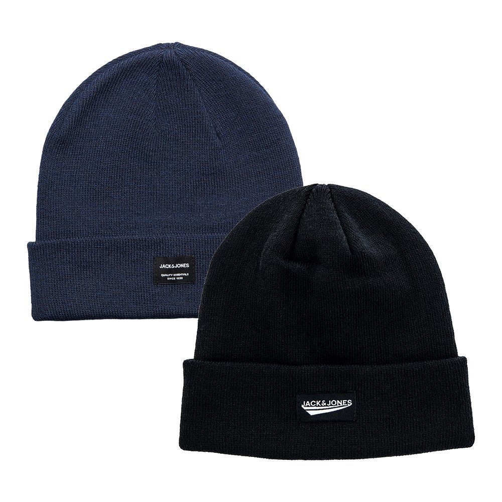 Jack & Jones Beanie JACK & JONES Herren Beanie Strickmütze 2er Pack JACKARI JACDNA Wintermütze Wollmütze Casual Streetwear 12092815 12232790 MIX3