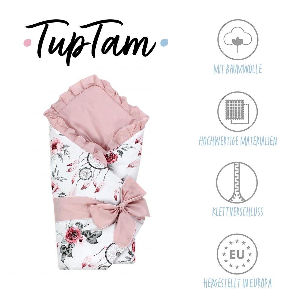 Traumfänger Schleife, TupTam Unisex Baby TupTam Einschlagdecke Rosa mit Einschlagdecke