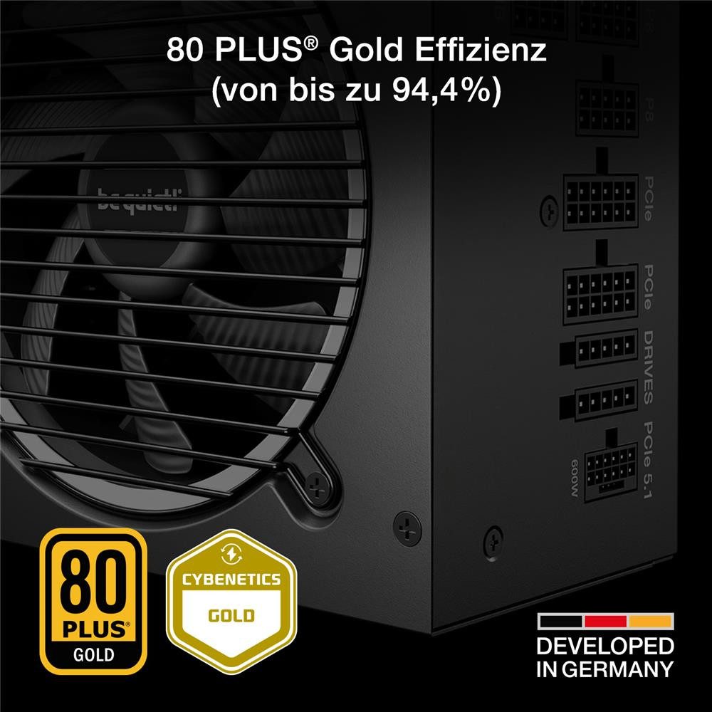 be quiet! Pure Power 13 M 1000W PC-Netzteil (80 Plus® Gold Effizienz, ATX 3.1, für PCIe 5.1 GPUs, 120mm Lüfter) – Bild 2 von 5