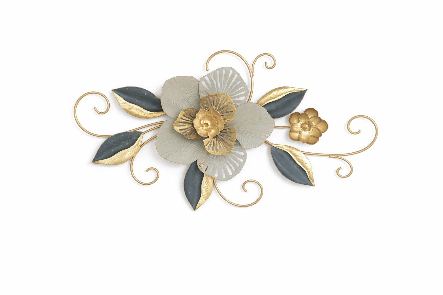 moebel-direkt-online Wanddekoobjekt aus Metall, Motiv: Floral