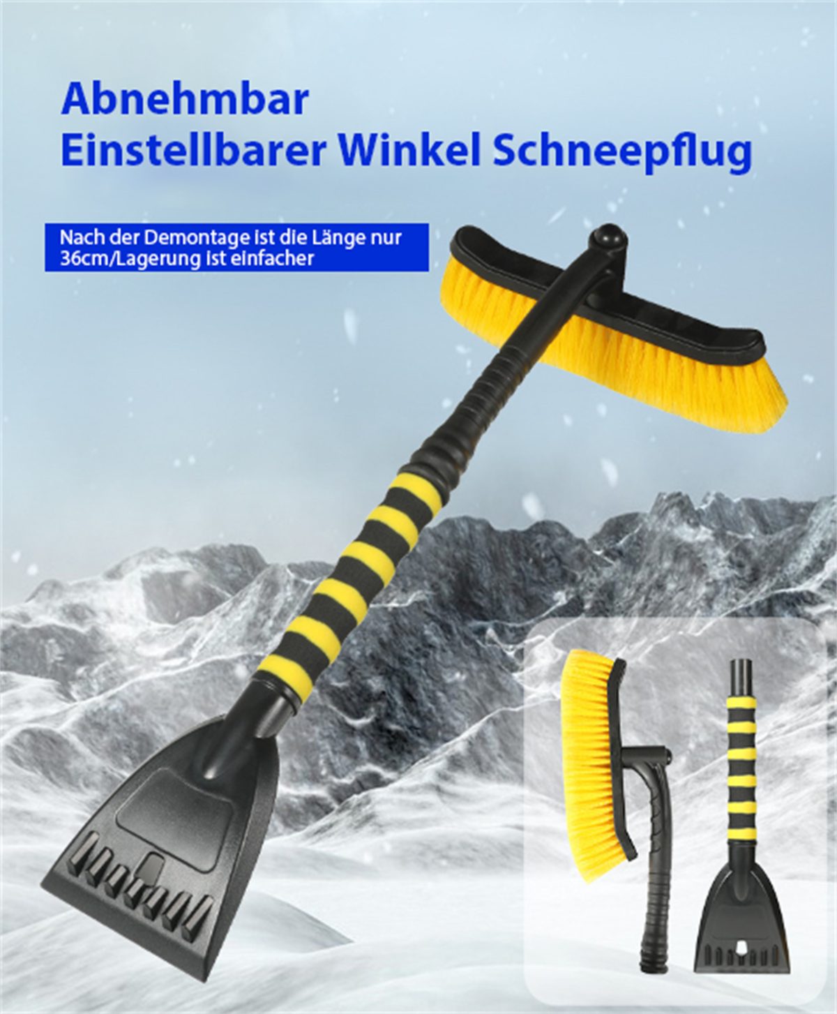 Abnehmbares Kombinationswerkzeug und Schwarz selected aus und Gelb Auto-Schneeschaufel carefully Eiskratzer Bürste