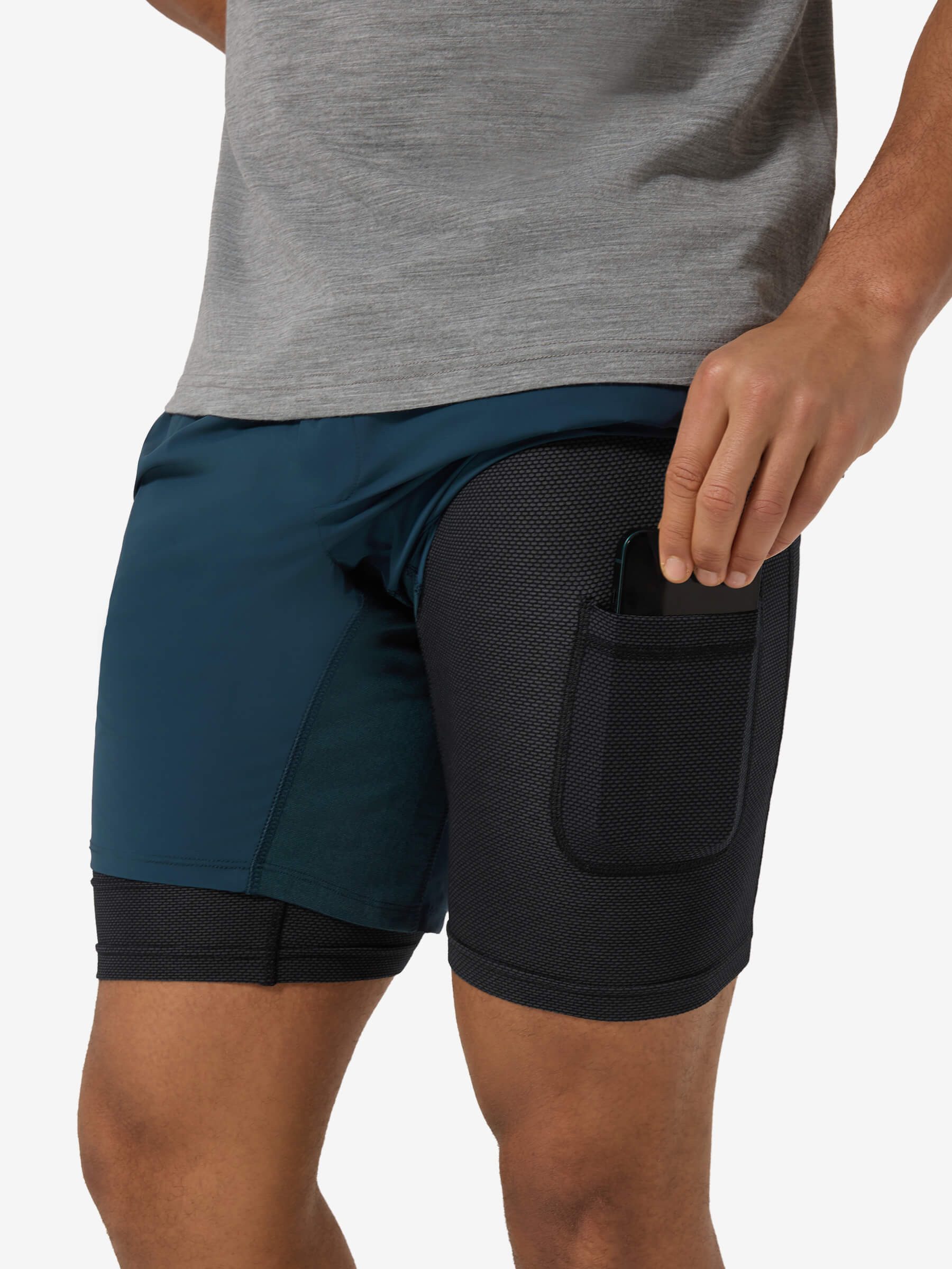 SUPER.NATURAL Shorts Merino Laufhose M DOUBLE LAYER SHORTS leicht mit Merino-Innenhose