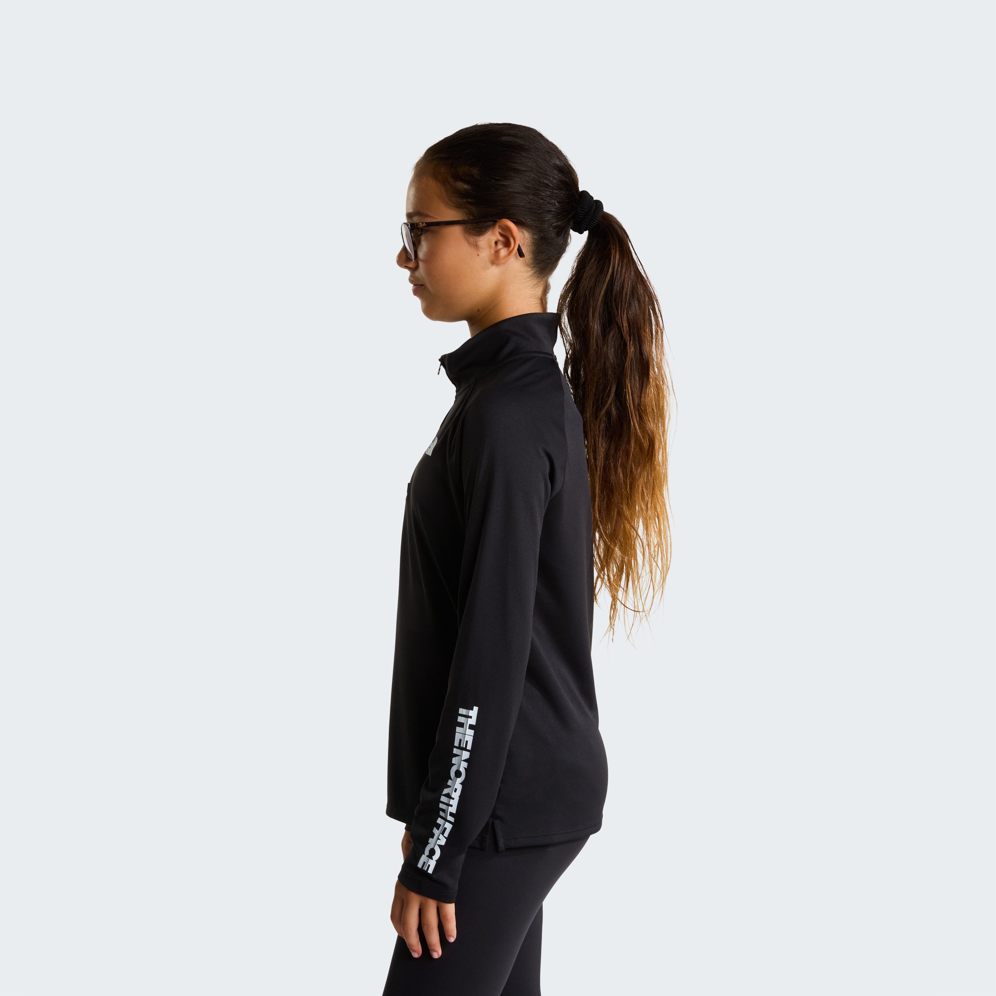 The North Face Funktionsshirt für Kinder, mit Reißverschluss, Langarm, unifarben, aus Polyester – Bild 2 von 5