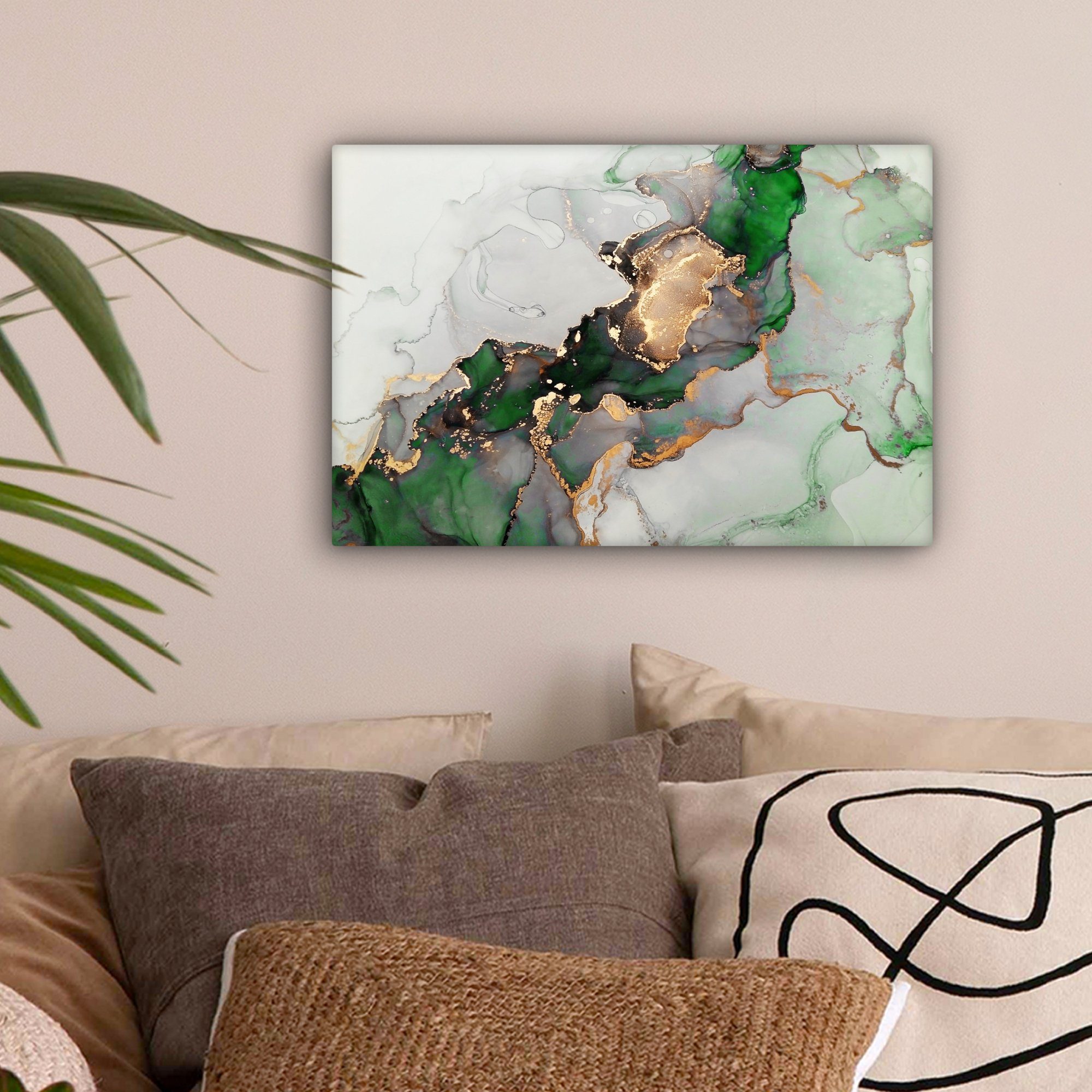 OneMillionCanvasses® Leinwandbild Marmor - Gold - günstig online kaufen