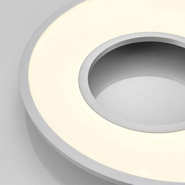Lucande LED Deckenleuchte Durun, dimmbar, LED-Leuchtmittel fest verbaut, Farbwechsel warmweiß / tageslicht, Modern, Kunststoff, Aluminium, weiß, silber, 1 flammig, inkl.