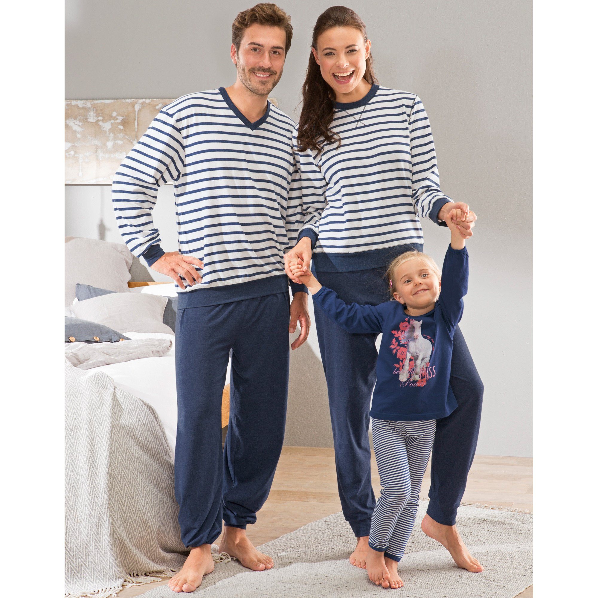 Erwin Müller Pyjama Single-Jersey Kinder-Schlafanzug gestric Hose, Streifen: tlg) (2