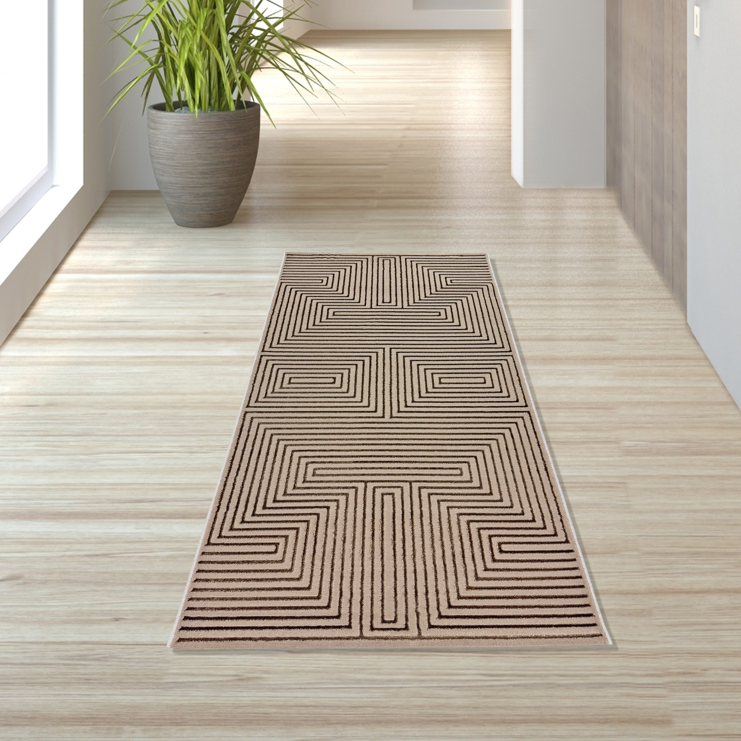 TeppichHome24 Designteppich Dekorative Motivstruktur, rechteckig, Höhe: 8 mm, pflegeleicht, strapazierfähig, für Fußbodenheizung geeignet