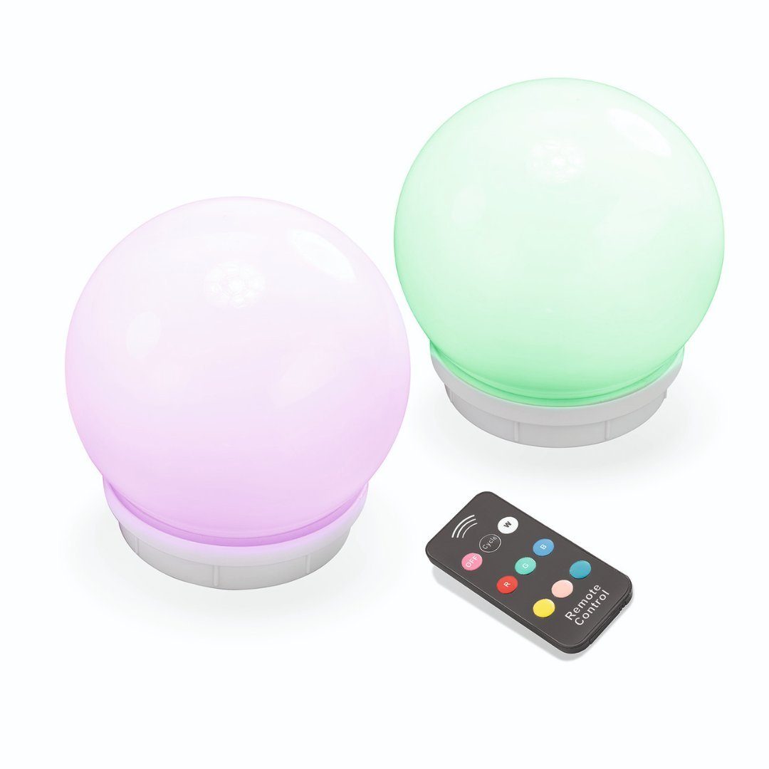 esotec Gartenleuchte Esotec Solar-Leuchtkugeln, multicolor, 2er-Set, Fernbedienung