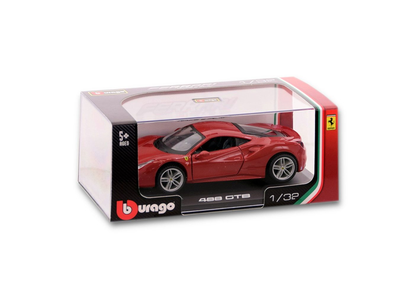 Bburago Modellauto Ferrari 488 GTB, Maßstab 1:32, detailliertes Modell