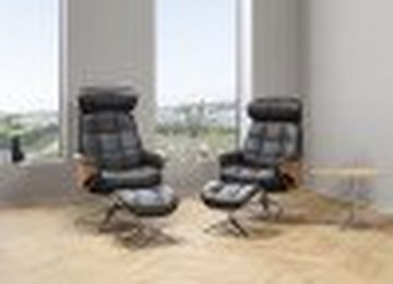 FLEXLUX Relaxsessel Relaxchairs Skagen, Relaxfunktion & Kopf- Rückenverstellung, Arml. Walnuss, Fuß Alu, M