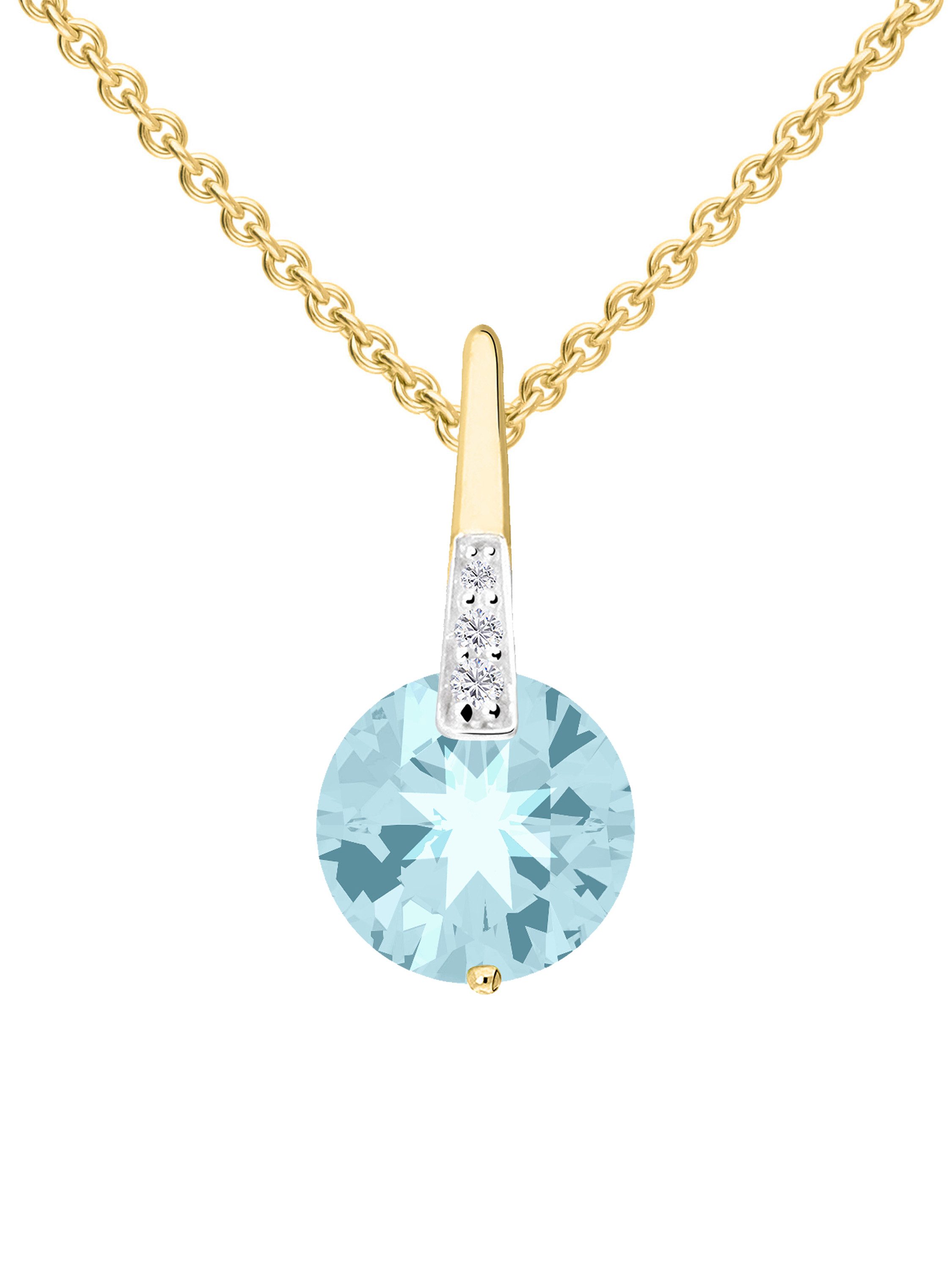 My Gold Kette mit Anhänger Damen Halskette mit Anhänger Gold 333 Blautopas günstig online kaufen