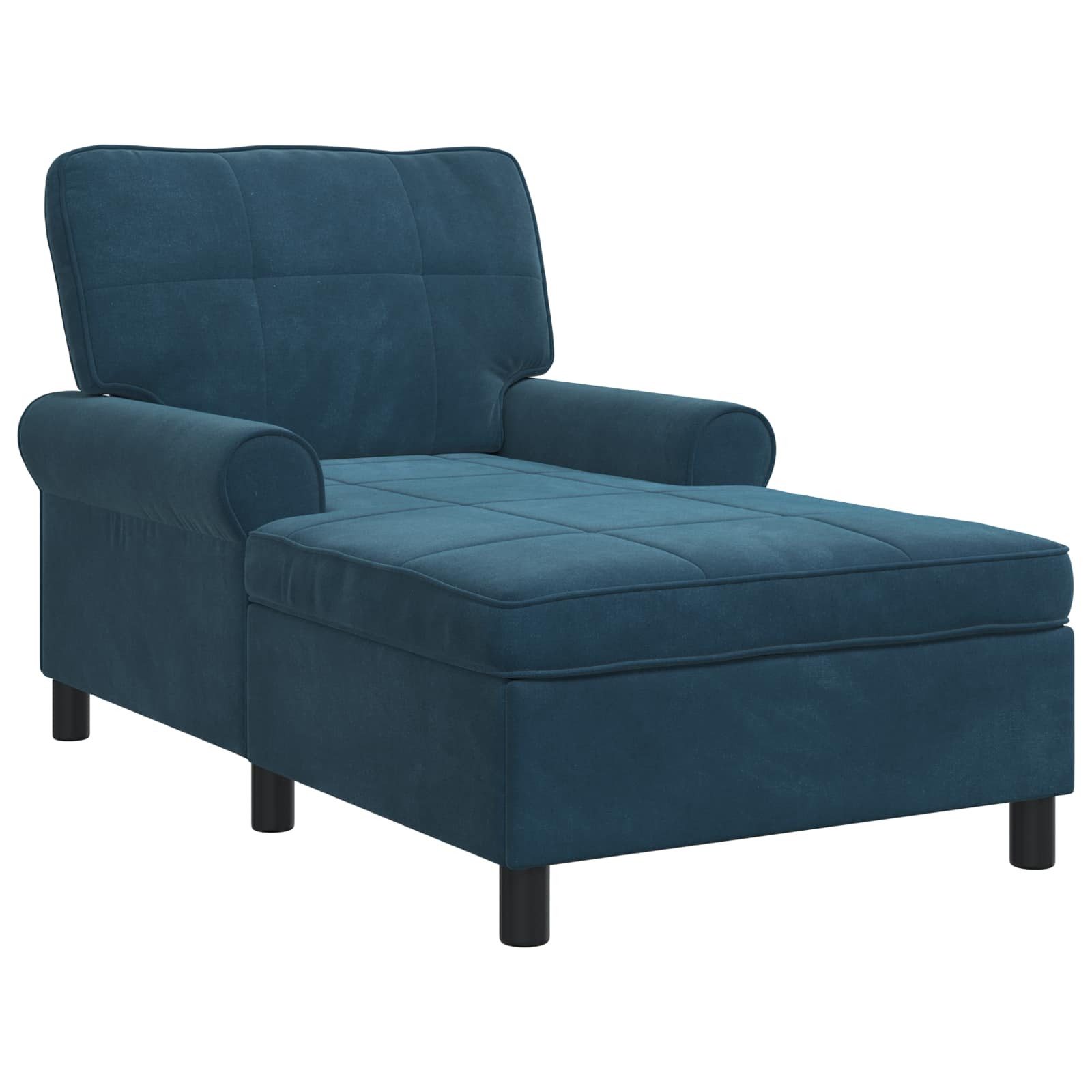 vidaXL Chaiselongue Lounge-Liege mit Kissen Blau 91 x 157 x 91 cm Samt, 1 Teile