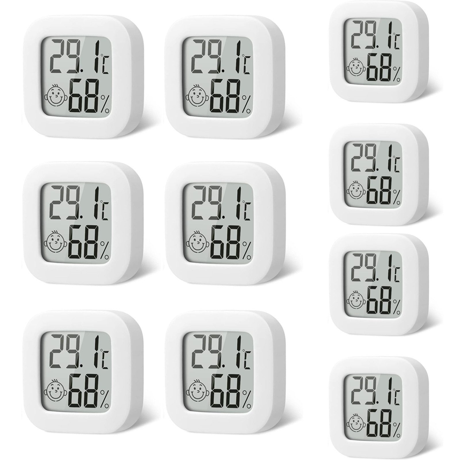 Raumthermometer 5 Stück Digital Mini LCD Thermometer Innen,Hygrometer