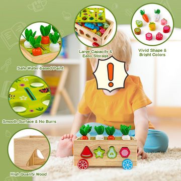 Silberstern Spielzeug-Gartenset Lernspielzeug für Kleinkinder, Bausteine ​​für den Obstgarten, (1-tlg), Sortierspielzeug für Vorschulkinder, Feinmotorikspiel, Alter 2–4