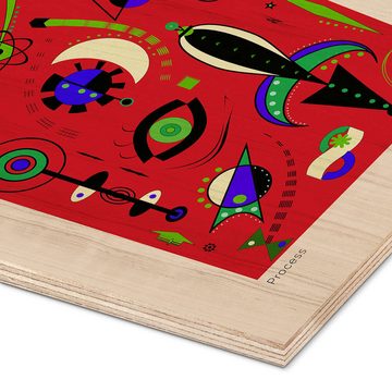 Posterlounge Holzbild Exhibition Posters, Joan Miró - Process, Wohnzimmer Malerei