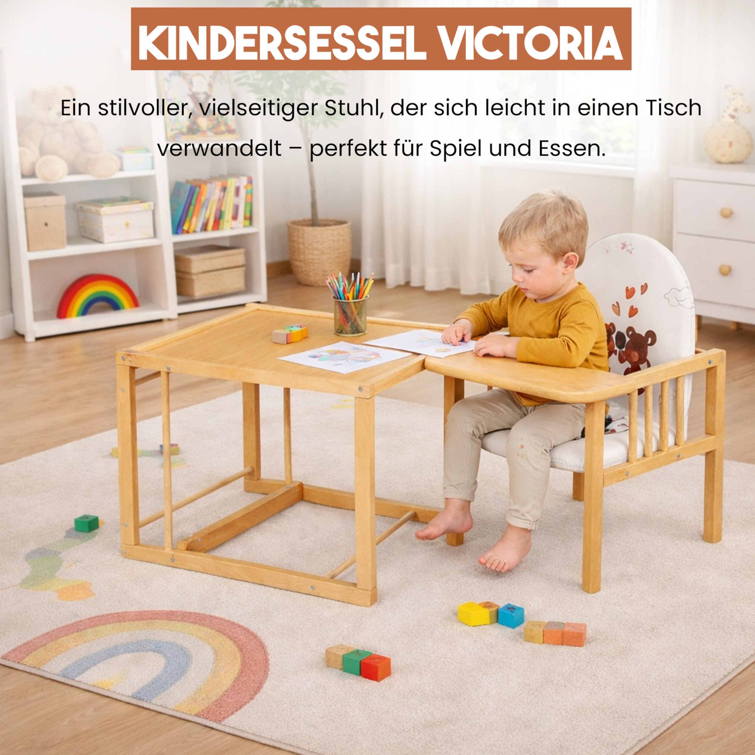 Best for Kids Holzstuhl Victoria 2-in-1 Holzstuhl & Tisch – Höhenverstellba günstig online kaufen