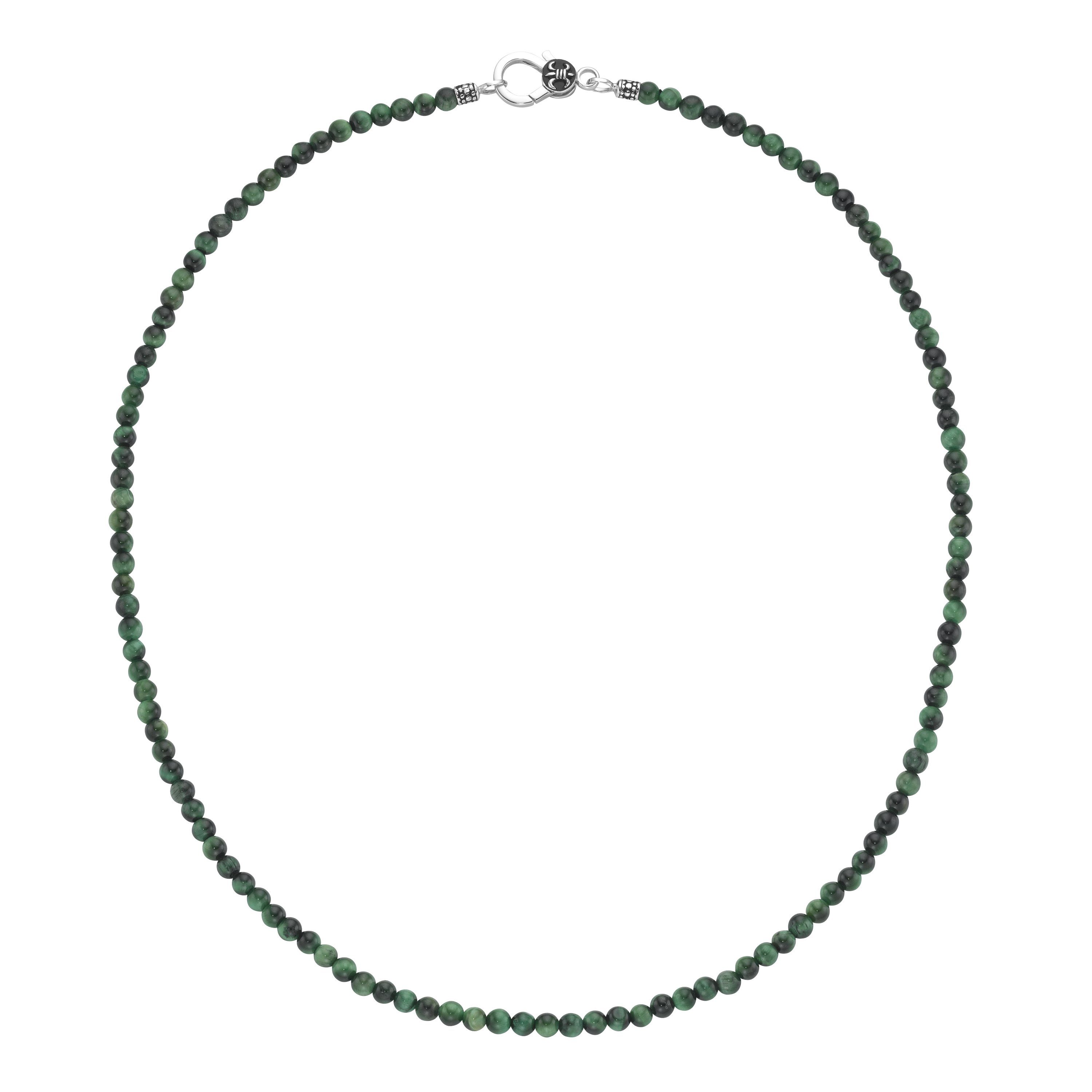 GIORGIO MARTELLO MILANO Kette ohne Anhänger mit grünen Tigerauge-Kugeln, Si günstig online kaufen