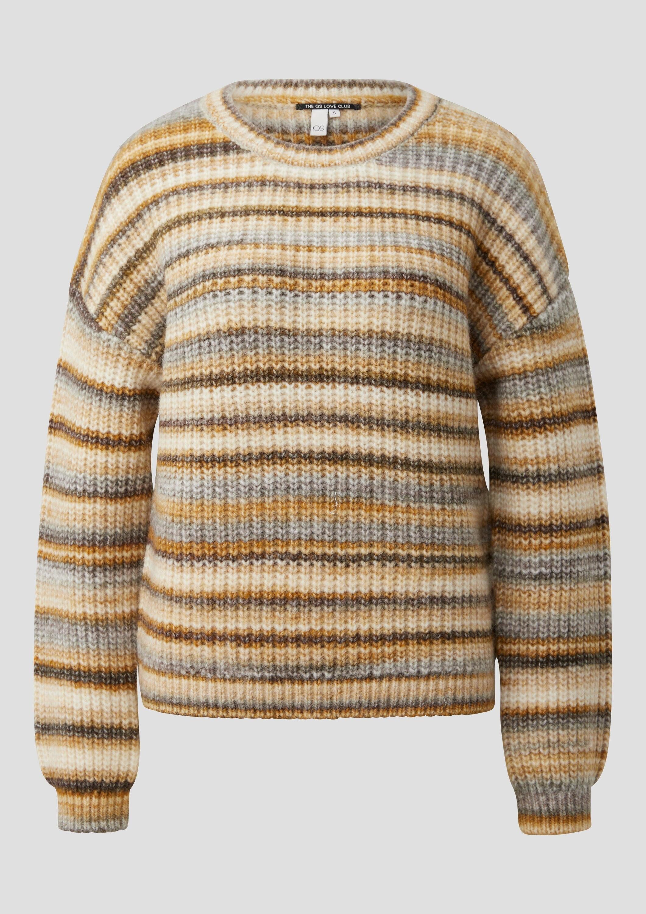 QS Longpullover Strickpullover Weicher Pullover in bunter Multimelange Optik