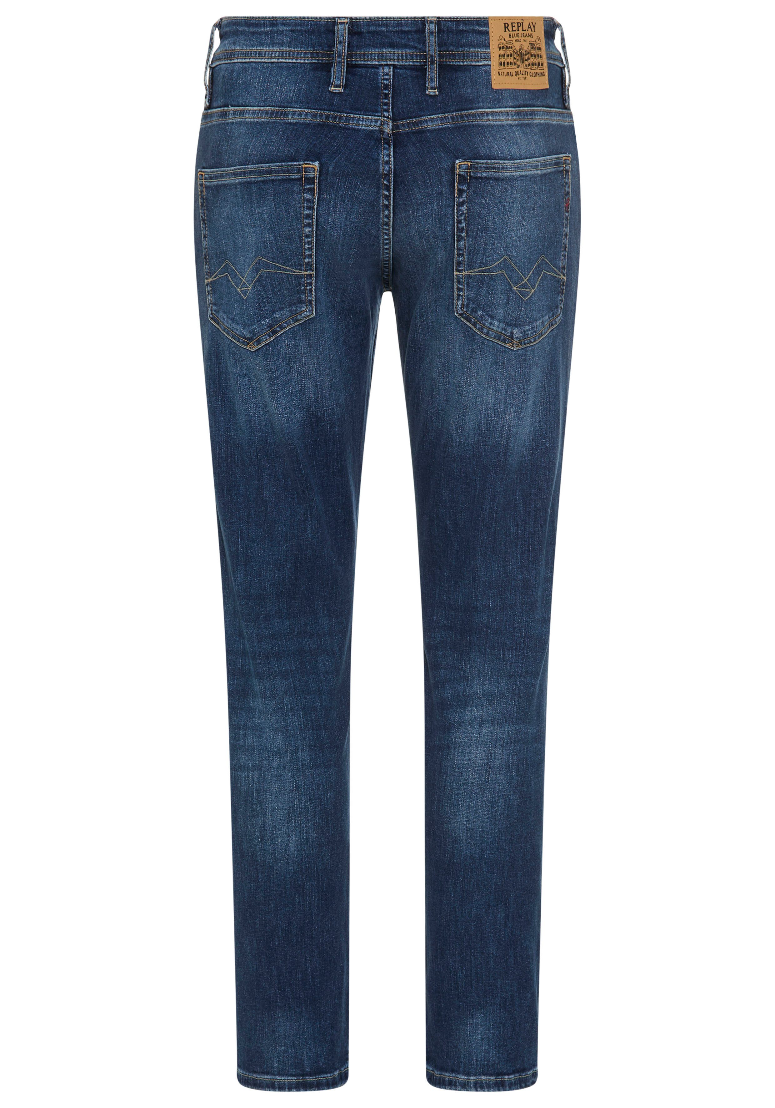 Replay Straight-Jeans GROVER in vielen verschiedenen Waschungen, mit Stretch