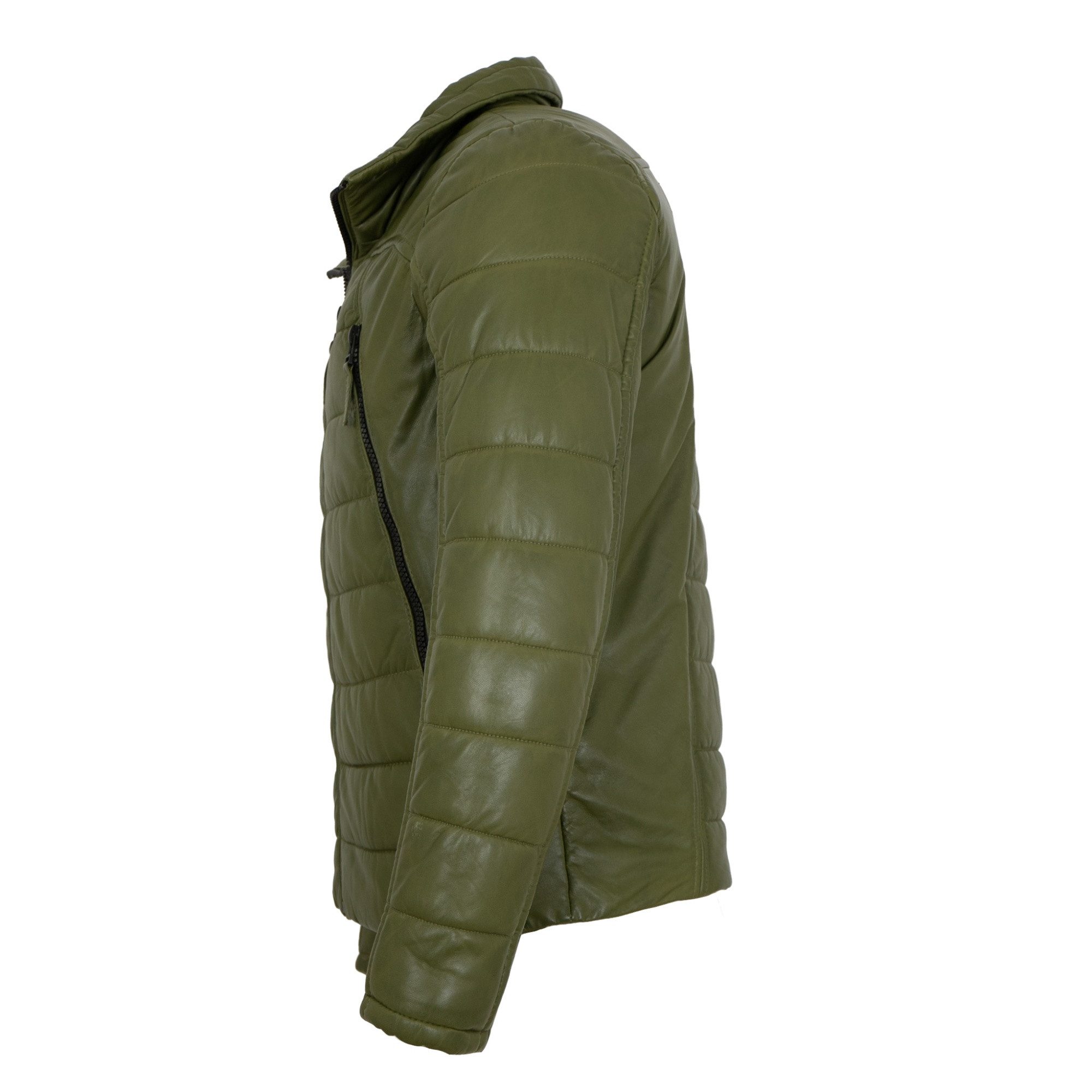 Jilani Lederjacke Filbo Jilani - Herren Lederjacke Steppjacke Lammnappa grün
