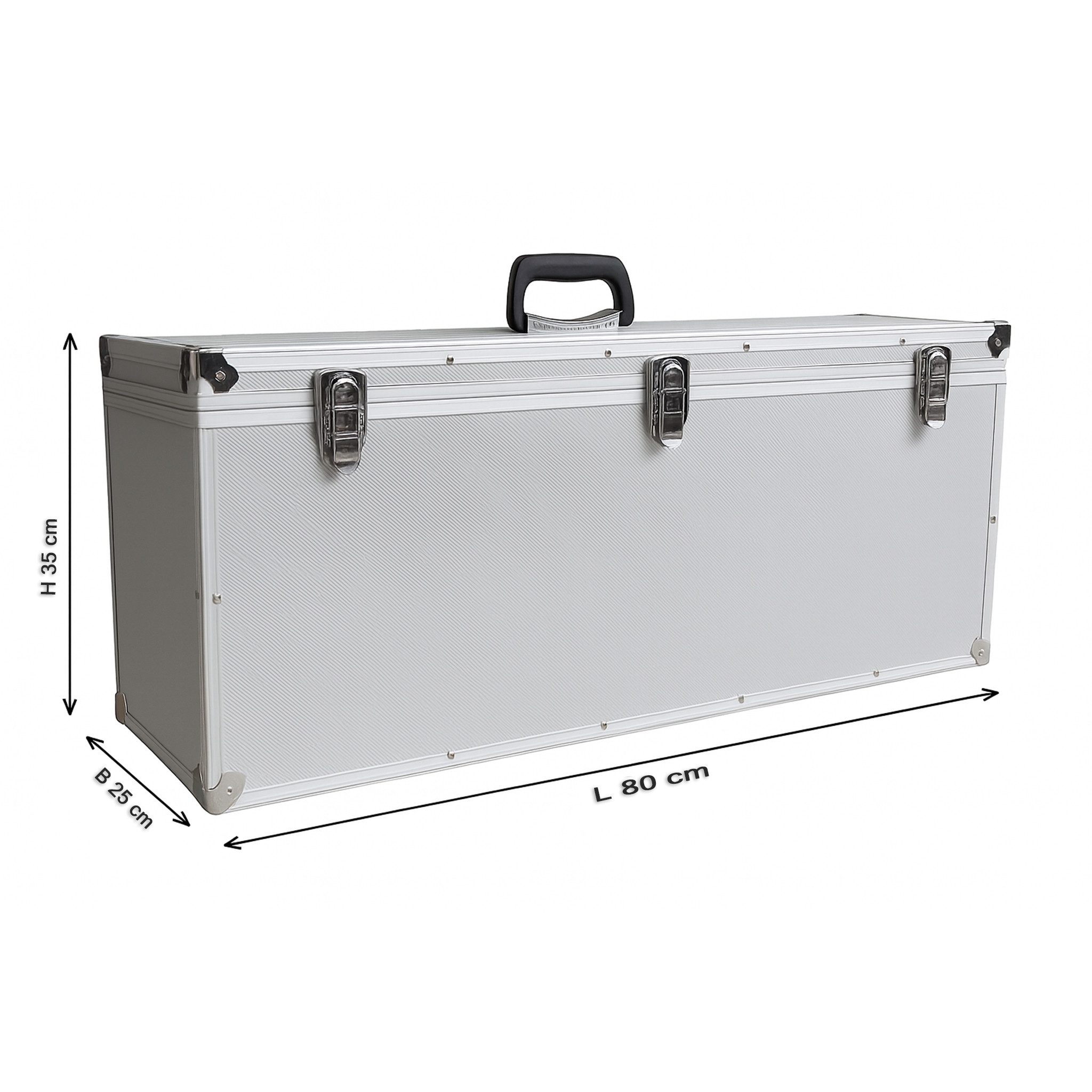 ECI Tools Werkzeugkoffer ECI Koffer (LBH) 80x25x35cm Silber Deckel abnehmbar Musikkoffer EDV