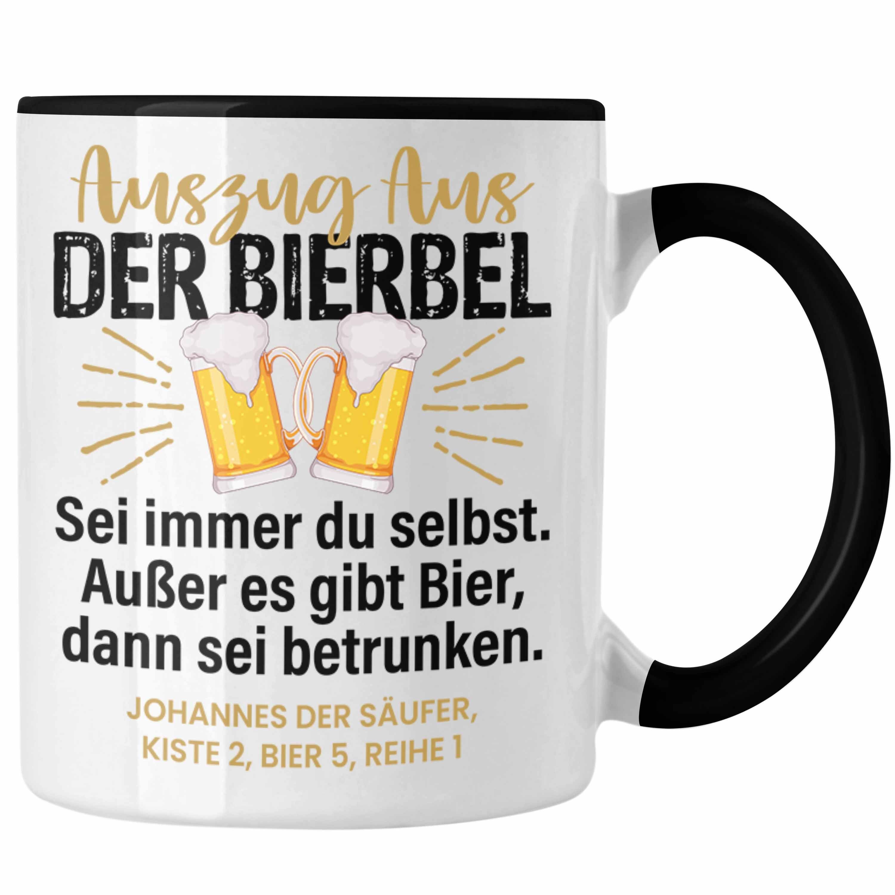 Trendation Tasse Bierbel Tasse Geschenk Spruch Geschenkidee Humor Lustiger Schwarz Biertrinker