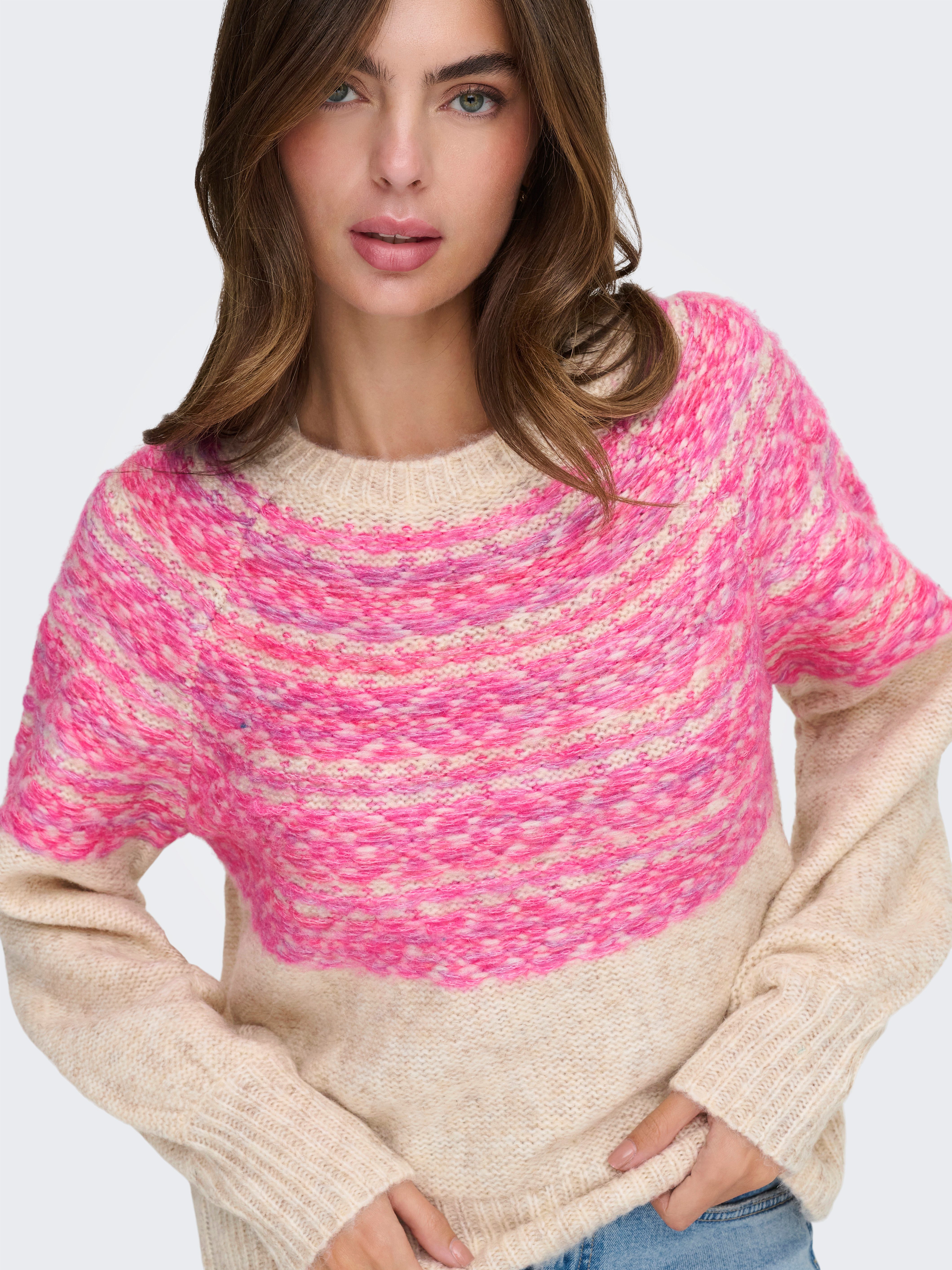ONLY Strickpullover ONLSIDONA LIFE LS JQ O-NECK KNT