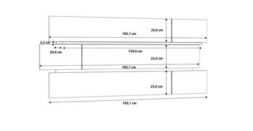 FORTE Wandregal, Breite ca. 195 cm