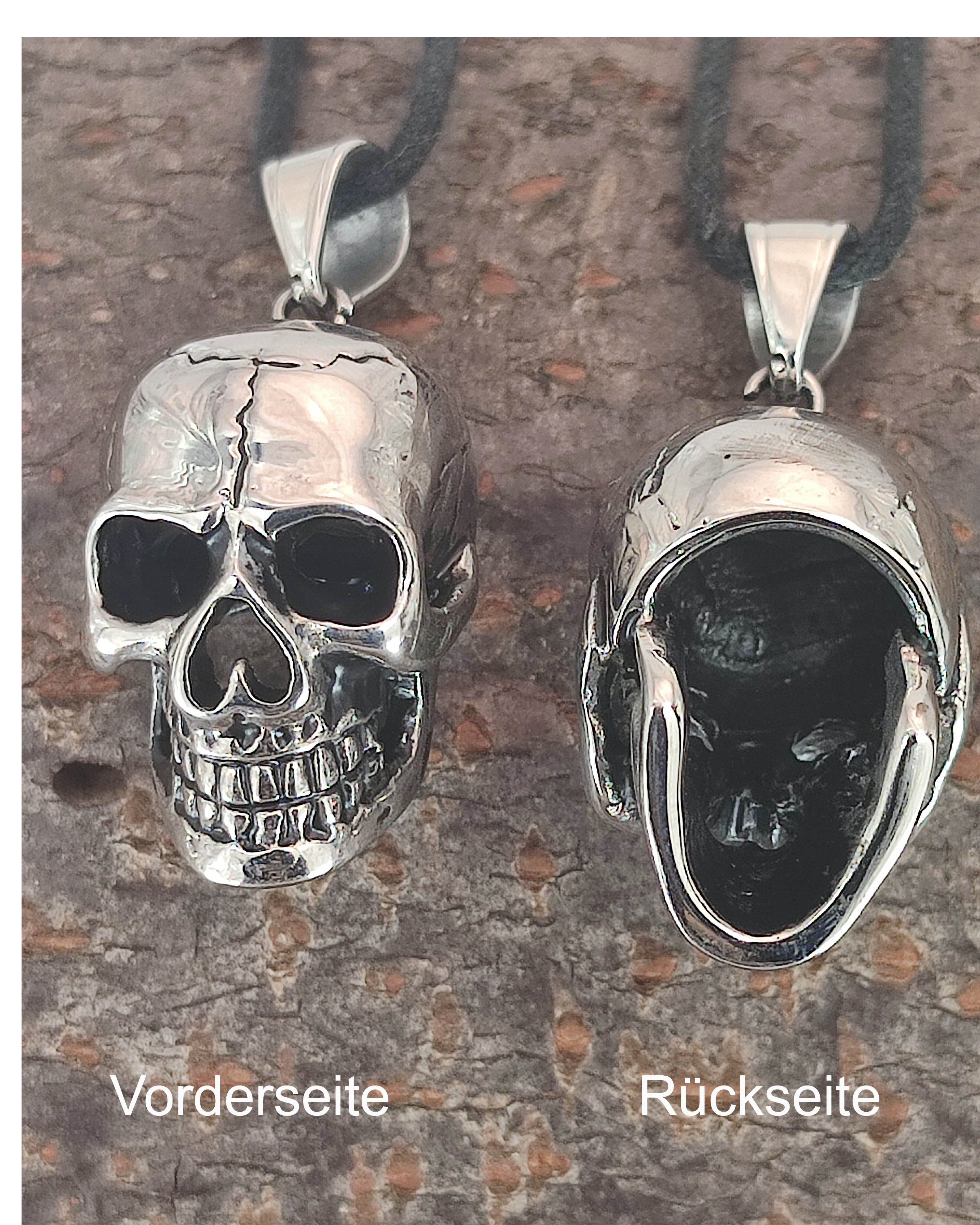Kiss Leather Edelstahl Skull Anhänger dreidimensionaler Schädel of Kettenanhänger Totenkopf